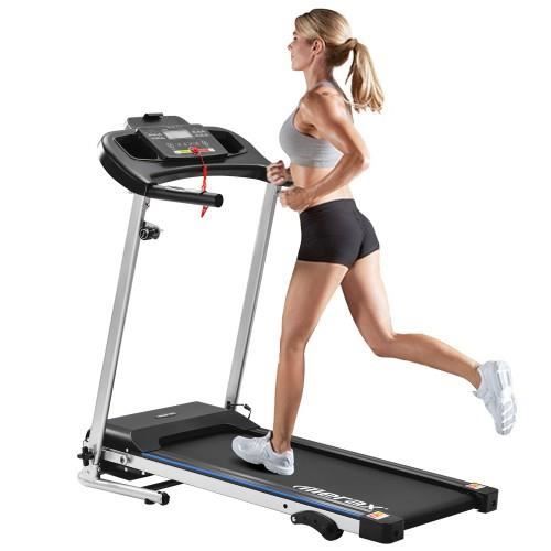 Tapis de course Speedrunner pliable électriquement 12 km - h, 12 programmes automatiques et 3 niveaux d'inclinaison, écran LCD