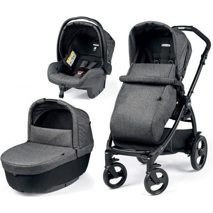 Poussette 3 en 1 Peg Perego Futura - Siège-auto Primo Viaggio SL - Nacelle Cendre