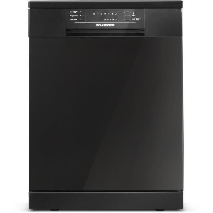 Lave-vaisselle SCHNEIDER SCDW4713DBS - 13 couverts - Largeur 60 cm - Classe A++ - 47 dB - Black Shiny