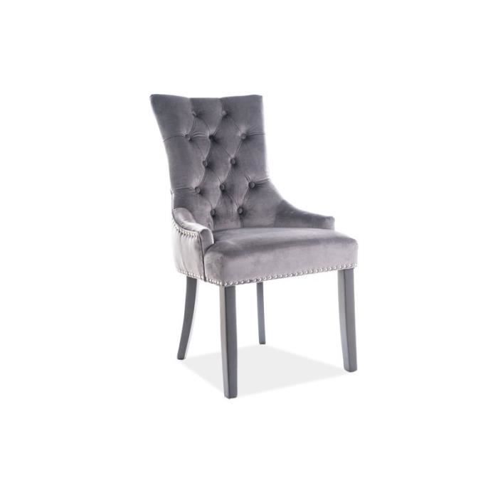signal CHAISE EDWARD VELOURS CADRE NOIR / GRIS BLUVEL14 - 5901477285653
