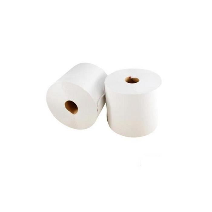 BOBINE PAPIER ESSUIE MAINS BLANC 100 % RECYCLE ROULEAU 300M (LOT DE 2)