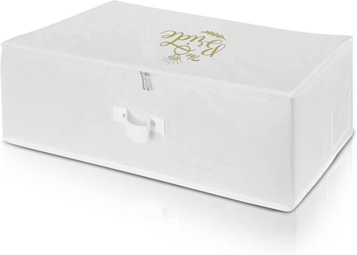 Grande boîte de rangement pour robes de mariée - Respirante - Blanc