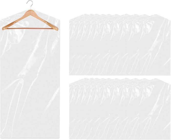 Lot De 2 Housses De Rangement Vêtements à Suspendre – 60x30x110 Cm – Protection Poussière Et Plié Pour Placard – Transparent