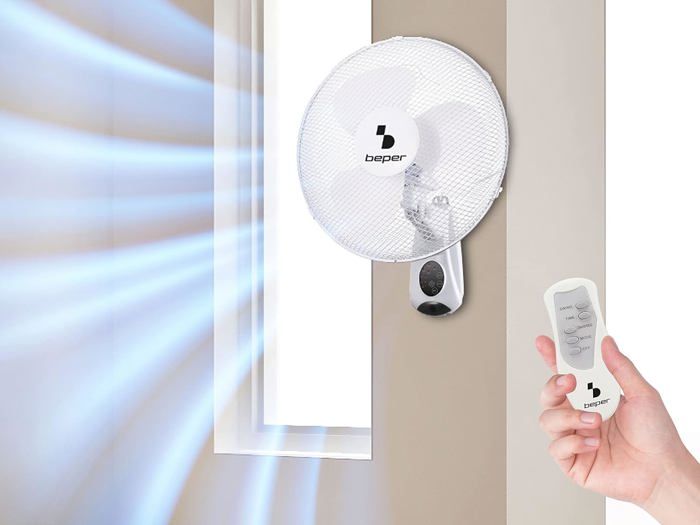 P206Ven600 Wall Fan - Ventilateur Mural Avec Télécommande Et Minuterie JusquÀ 75 Heures Blanc - Lampesecoenergie