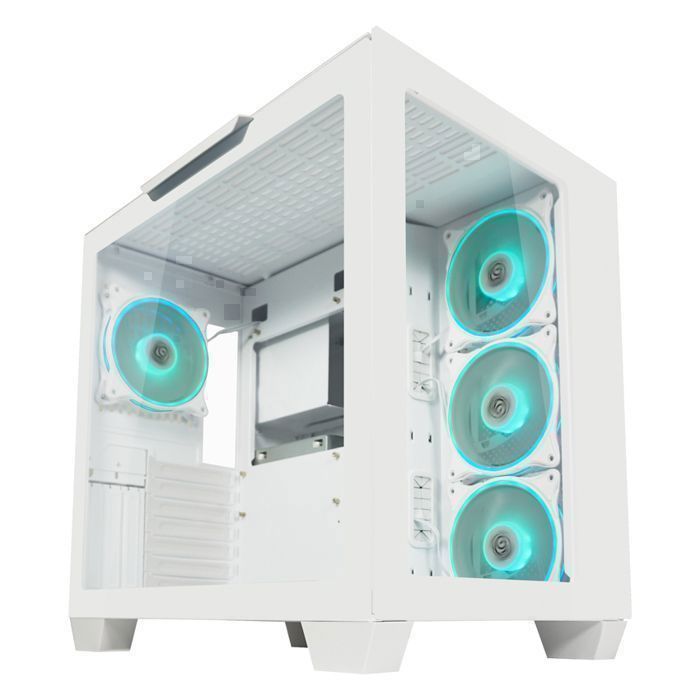 Boîtier PC Gamer LC Power Gaming 4 ventilateurs ARGB Verre trempé Compatible ATX Compatibilité étendue