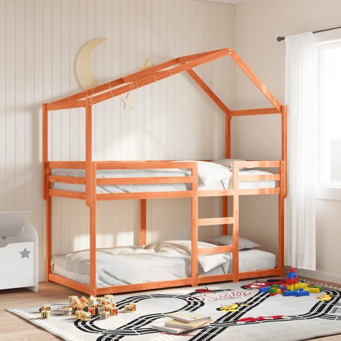 2 Places Lit superposé denfant - Intemporel - cire marron 90x200 cm pin massifCdiscount2025 FAFA 6926767