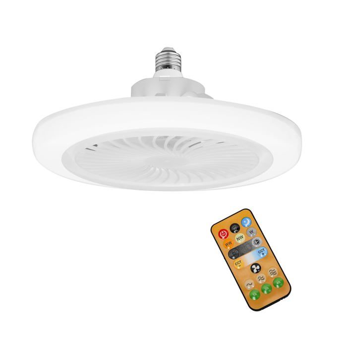 Générique Silencieux Ventilateur Plafond avec Lumiere et Douille E2746CM 40W Dimmable Ventilateur Plafond LED - Handeiu