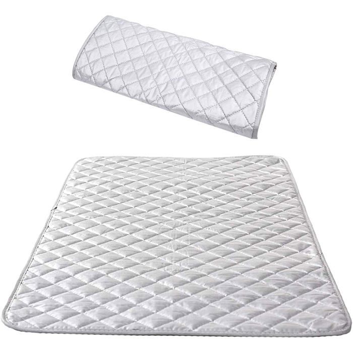Tapis De Repassage Portable 85 X 45 Cm - Avec 2 Toiles De Protection - Pour Bureau, Voyage, Table