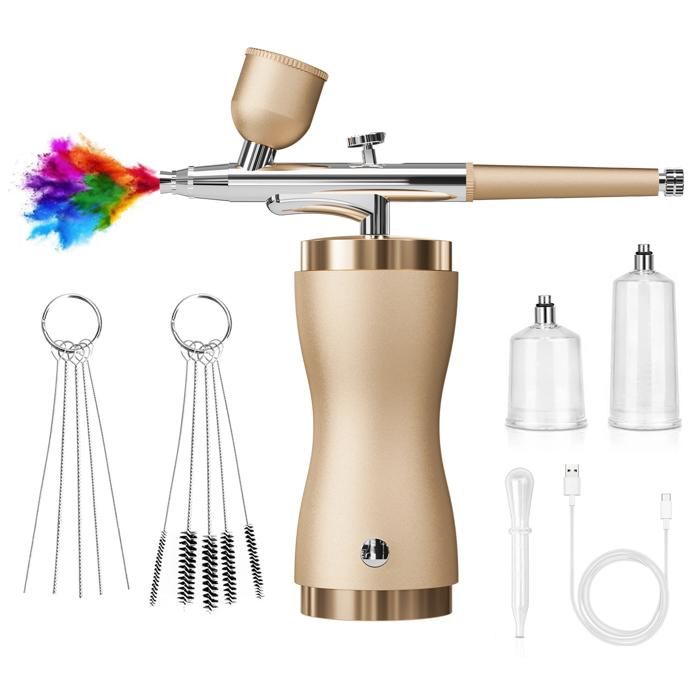 Nail Art Machine Aérographe à Chargement USB, Compresseur Pour Nail Art, Peinture Aérographe Patisserie