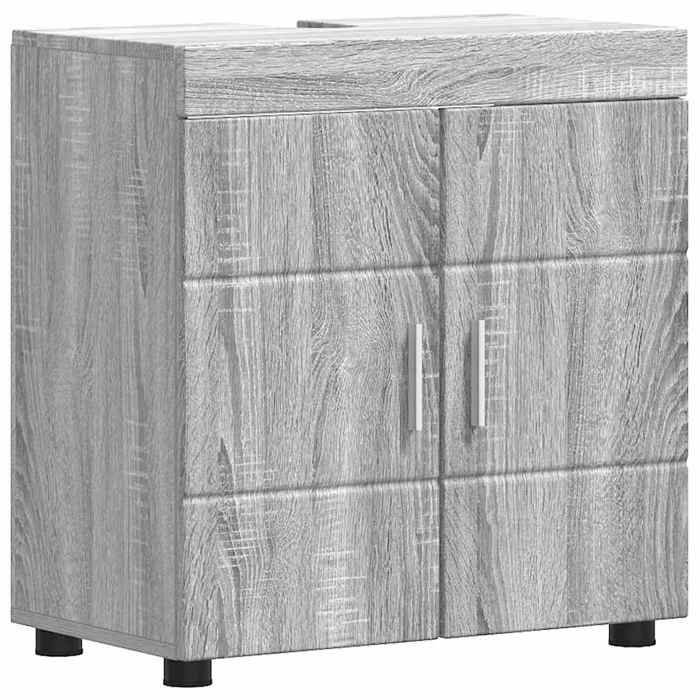 BONNIE®Armoire de lavabo - SUIKUN - Meuble pour Vasque à Poser de salle de bain Sonoma gris 60x34x63 cm FR917589