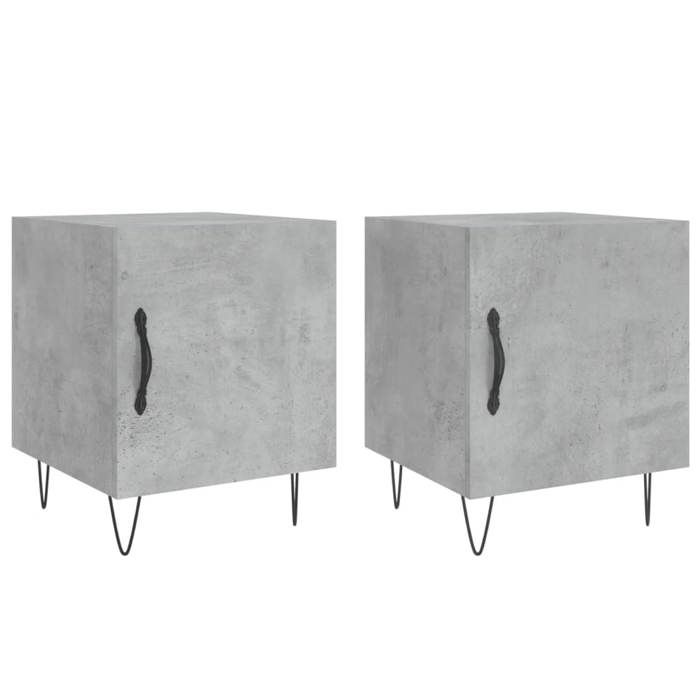 NEW Cabinet de chevet - 2 pcs - Meuble de lit - gris béton 40x40x50 cm bois d’ingénierie @7303@