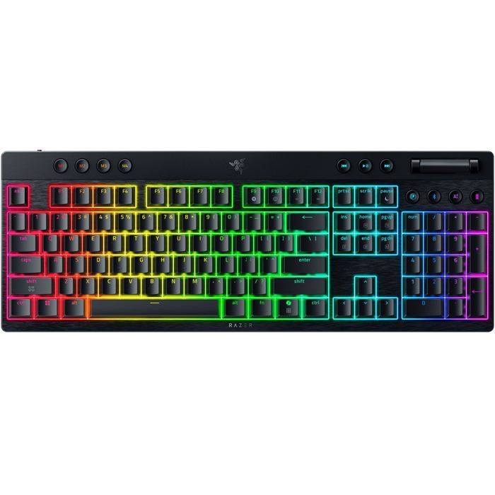 Clavier gaming mécanique sans fil - Razer - BlackWidow V4 Low Profile - HyperSpeed & BT - Interrupteur Jaune