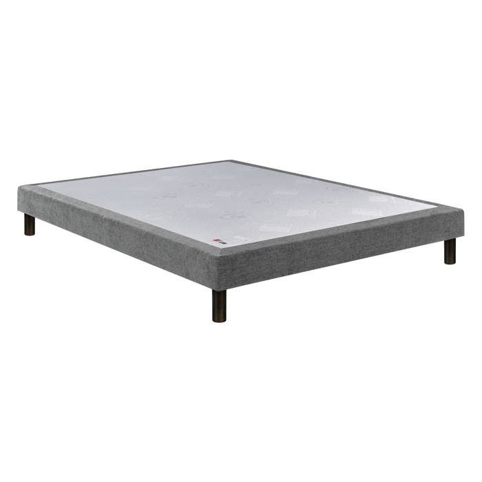 Sommier Nature confort ferme 15 cm - Epeda chenillé gris 140x190