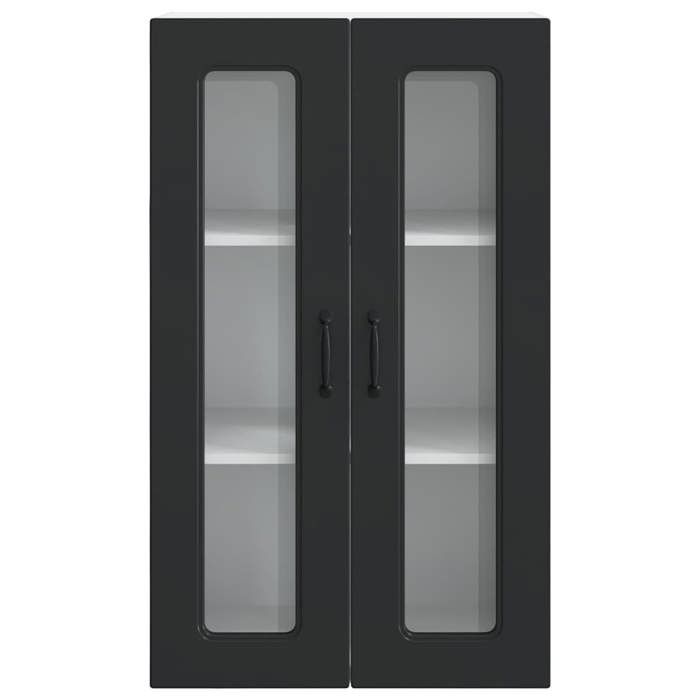 Moderne Armoire mural de cuisine SWEETY Cabinet cuisine Noir 60x31x100 cm bois dingénierie BB1988