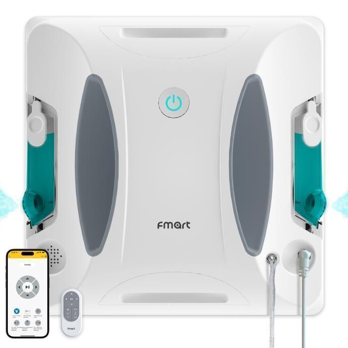 Fmart W6–Robot laveur vitres double pulvérisation aspiration 3800Pa détection bords intelligente contrôle app + télécommande - Fmart
