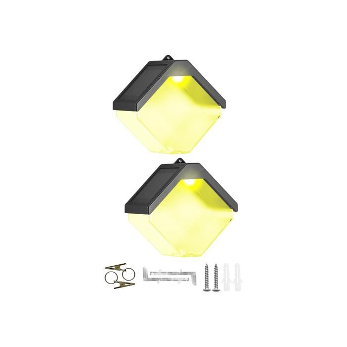 Applique solaire - Cubes effet glaçon (Lot de 2) - 10 cm - IP65 étanche - Blanc chaud & RGB