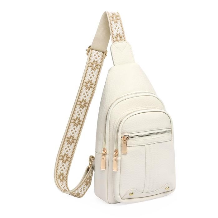 Sacs Bandoulière Femme XJYDNCG Sac Banane de Poitrine Multifonctionnel - Blanc