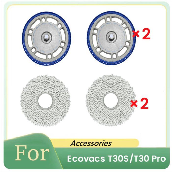 4 Supports pour Chiffon et Serpillère pour Aspirateur Robot pour Ecovacs T30S/T30 Pro Kit de Serpillère Planche à Serpillère