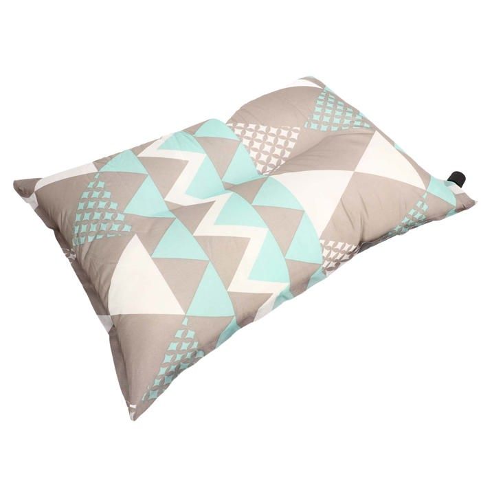 SALALIS oreiller de Camping gonflable Oreiller gonflable automatique mousse à Compression sport matelas Imprimé gris et bleu