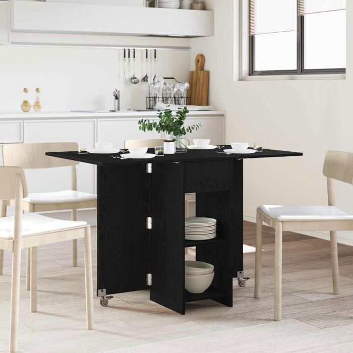 Table console - console extensible Vidaxl Table à dîner 115 x 70 x 75 cm Bois dingénierie Chêne noir