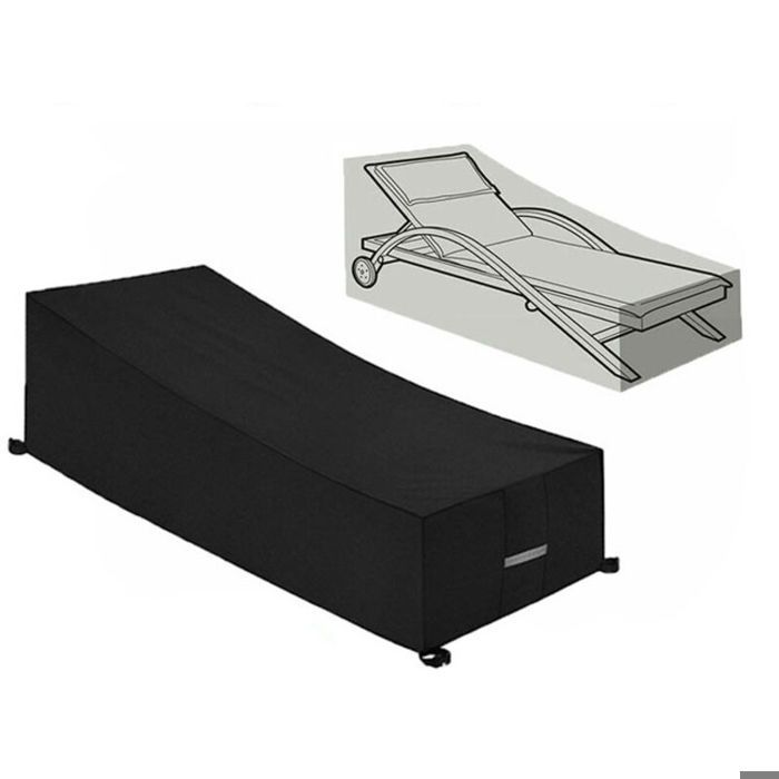 Housse de protection transat imperméable 210D-Anti-UV coupe-vent dimensions 210x75x40/80cm-4 sangles de fixation incluses