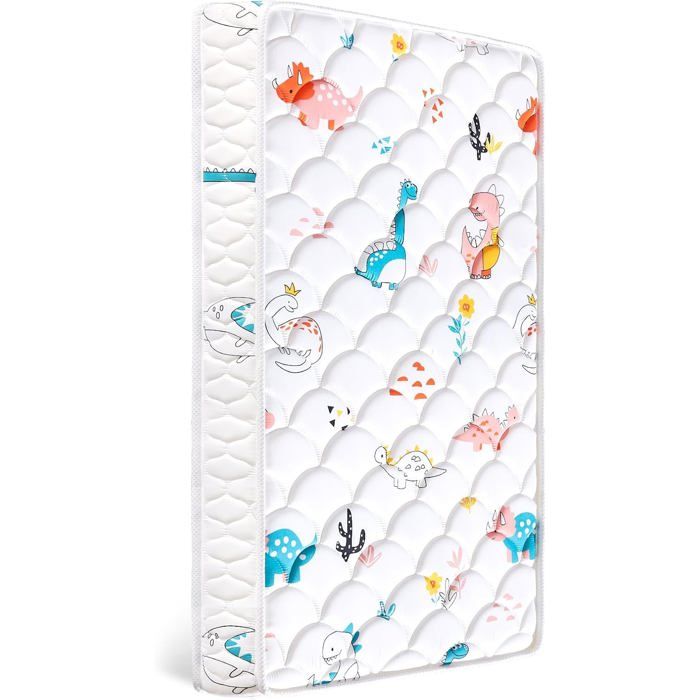 Matelas bébé 80 x 160 x 13 cm - Tissu microfibre - Absorbant lhumidité et perméable à lair