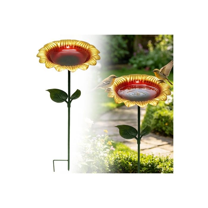 Abreuvoir à oiseaux en métal tournesol abreuvoir pour oiseaux debout distributeur de nourriture pour oiseaux sauvages MANGEOIRE