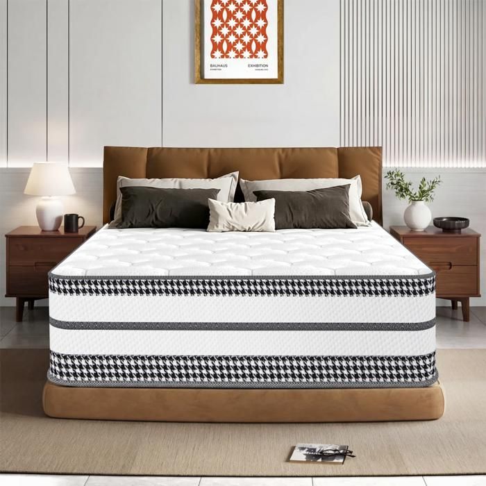Matelas mémoire de forme 140x190 cm – Épaisseur 28 cm – 7 zones de confort – Soutien ergonomique – Mousse haute densité respirante