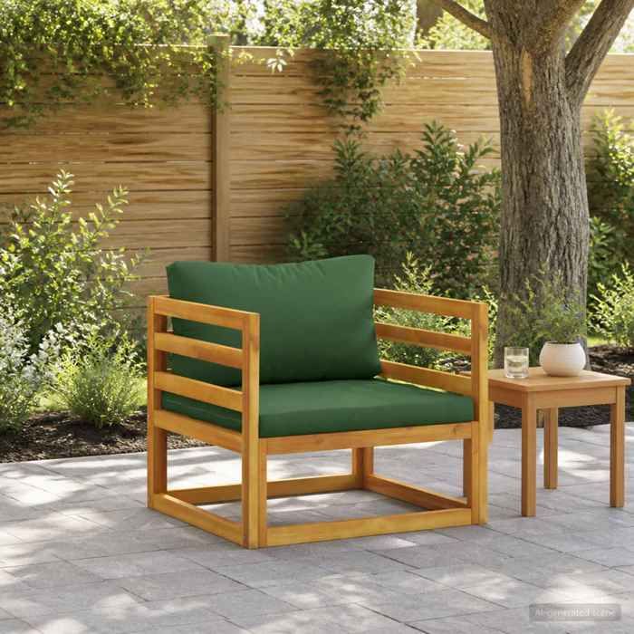 vidaXL Fauteuil modulable avec coussins 100 % polyester Acacia massif 42028322