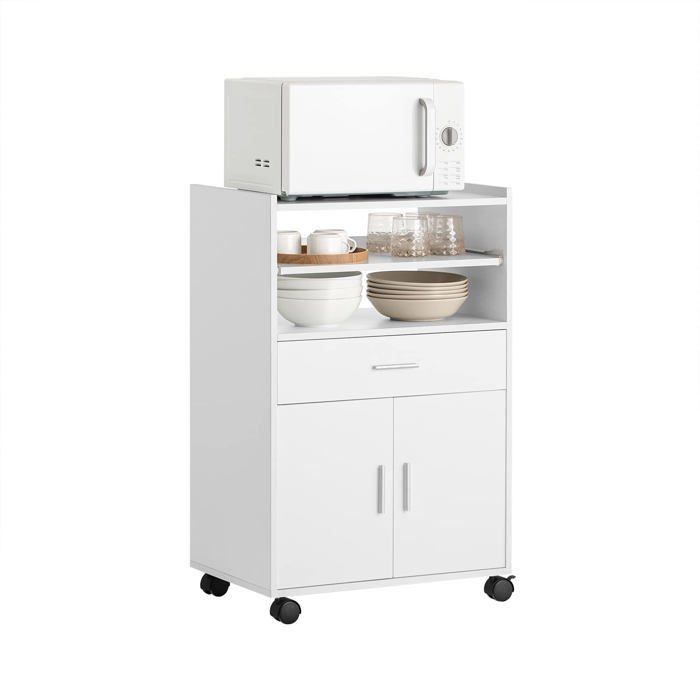 Desserte Cuisine à roulettes avec Tablette Extensible 59×40×92 cm PETIT MEUBLE DE RANGEMENT