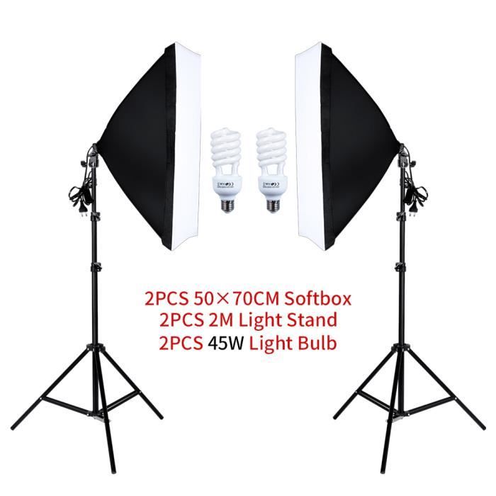 Fafeicy Softbox Kit Kit d'éclairage continu Studio Kit Softbox 2