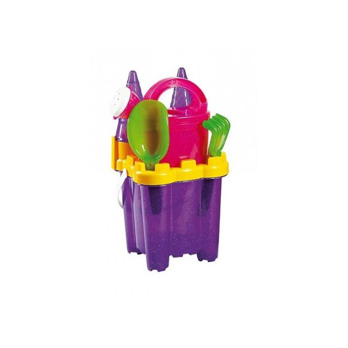 Simba Set De Plage 6 Pièces – Seau 16 Cm, Pelle, Râteau, Arrosoir, Moule, Passoire – Matériaux Recyclés – Dès 12 Mois