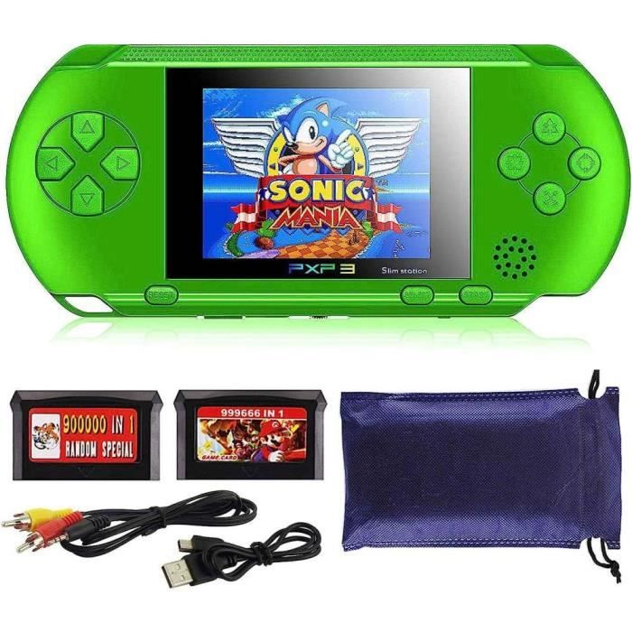 Console de jeux portable - PXP 3 - 16bit - Écran LCD 27 pouces - 100+ jeux intégrés - Couleur bleue