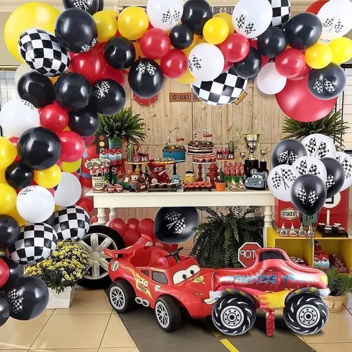 Decoration De Fete Anniversaire Pour Garconvoiture Avec Banniere De Joyeux Anniversaire Guirlande De Ballons Voiture Ballon F 3 Cdiscount Maison