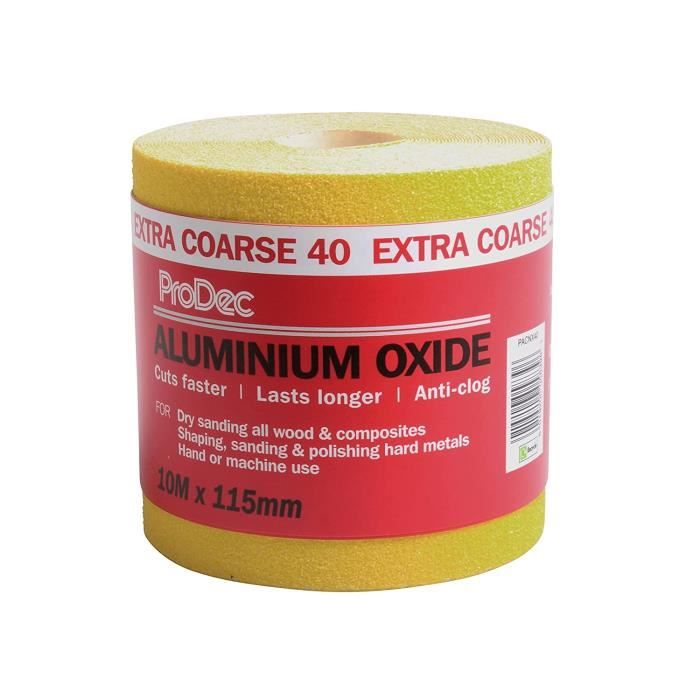 Rouleau Abrasif Grain 40 | 115 Mm X 10 M | Oxyde D'Aluminium | Pour Ponçage Intensif Sur Métal Ou Bois