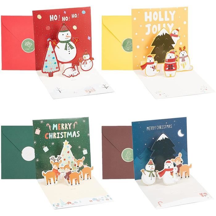 Lot De 100 Cartes De Noël Pop-up 3D - Faites Main - Nouvel An - Merlia Pack