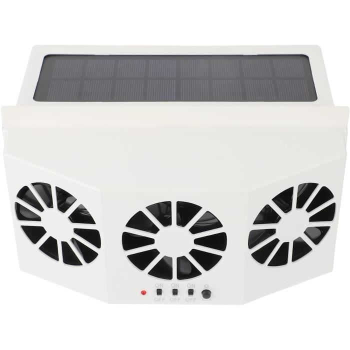 Ventilateur Solaire 3 En 1 Voiture - Refroidisseur Auto Énergie Solaire, 3 Vitesses Pour Été