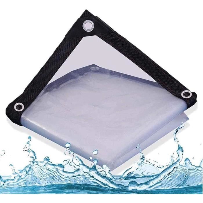 Bâche Transparente Imperméable Avec œillets - PVC 0,35 Mm, Taille 1,3x3,4 M, Pour Meubles Jardin, Serre