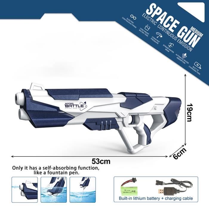 Pistolet à Eau Électrique, 800ml Pistolet Automatique Jet 10m, Rechargeable Electric Water Gun avec Flash Sonores, Jouet (Noir) - Jeux - Jouets Pistolet à Eau Électrique, 800ml Pistolet Automatique Jet 10m, Rechargeable Electric Water Gun avec Flash Sonores, Jouet (Noir) - Jeux - Jouets