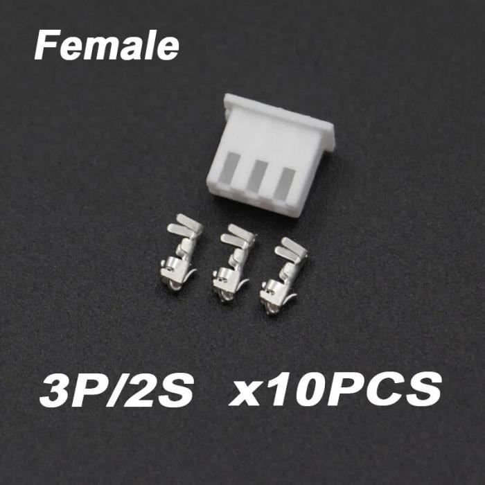 Connecteurs JPT 3 Broches 3,5 Mm - Lot De 2 Mâles + 2 Femelles + Bornes - Pour Câblage Automobile, étanches - 10