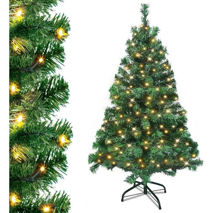 Sapin De Noël Artificiel Avec Éclairage 180 Led Blanc Chaud Avec