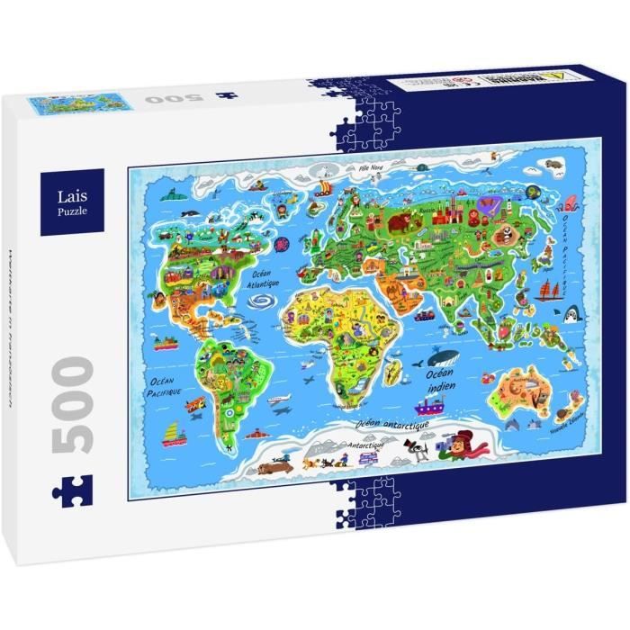 Puzzle Carte du Monde en Français - 500 Pièces - Cdiscount Jeux - Jouets