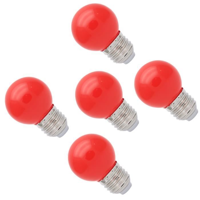 5X E27 Ampoules Couleur LED 1W Ampoule Rouge Faible Consommation