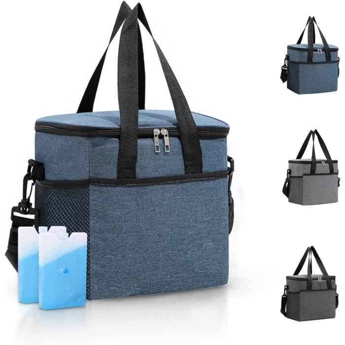 VAVPUP Sac Isotherme Pour Lait Maternel Avec Bloc Réfrigérant Pour 6 Biberons Jusqu'à 600 Ml, Étanche Avec Bandoulière, Double Couche, Portable Pour Pique-Niques