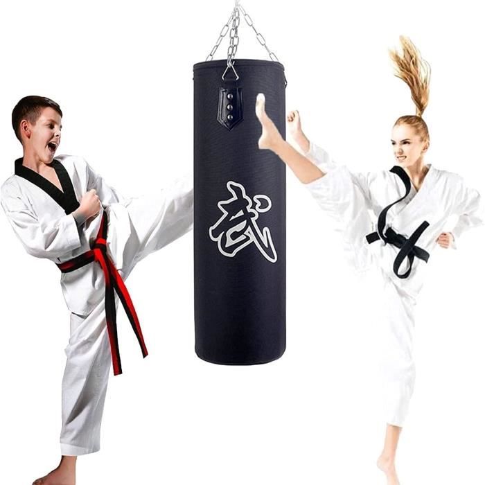 Sac De Frappe Boxe Vide MAGT Toile Résistante - Sac Lourd Boxe Pendu Remplissable Entraînement Fitness