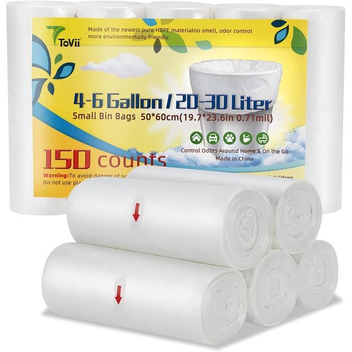 Lot De 70 Sacs Poubelle écologiques En Plastique Recyclé - 45x50 Cm, 20L, Jaune - Parfaits Pour Salle De Bain, Voiture, Etc.
