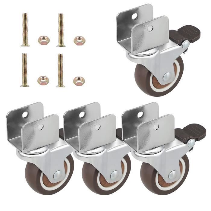 DBREAKS Lot de 4 roulette pivotantes de 25 mm, roulettes M6 x 15 mm filetage, meuble frein TPE, 44 kg DBREAKS Lot de 4 roulette pivotantes de 25 mm, roulettes M6 x 15 mm filetage, meuble frein TPE, 44 kg
