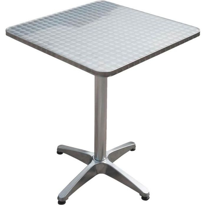 Table de bistrot en aluminium, carrée, H 70 cm  Cdiscount Jardin