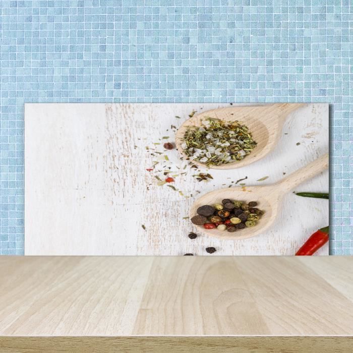 Tulup 100x50cm Crédence de cuisine sur verre sécurité:- Paysage - Forêt