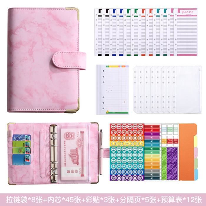 Quaderno Ad Anelli A4 Classeur A5 Frogetu En Cuir PU - 6 Anneaux, Porte-Cartes, Porte-Stylo - Organiseur Budget Ou Agenda Agenda Budget